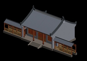 一栋单层古建筑设计3DMAX模型