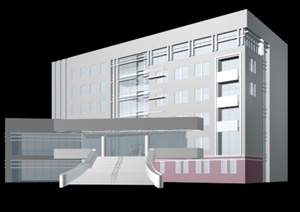 现代风格六层办公建筑设计3dMax模型