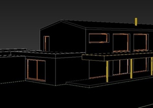 现代风格二层住宅建筑设计3dmax模型