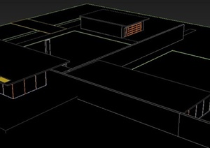 现代风格单层住宅建筑设计3dmax模型