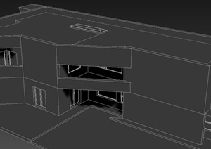 现代风格二层住宅楼建筑设计3dmax模型