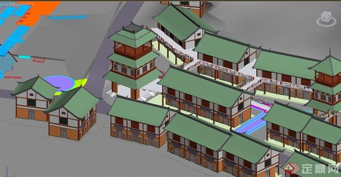 某古典商业街建筑设计3DMAX模型(1)