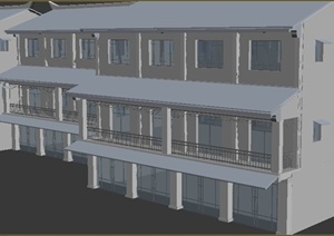 现代中式风格商业街商业建筑设计3dmax模型