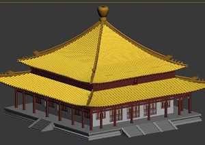 某古典中式庙宇建筑设计3dmax模型