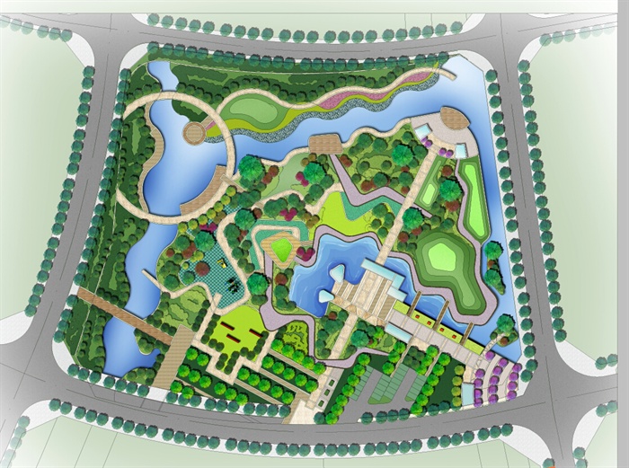 现代某公园景观规划设计PSD平面图