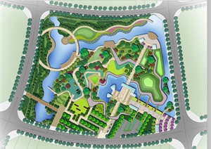 现代某公园景观规划设计PSD平面图