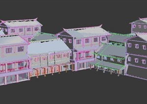 中式风格商业街建筑设计3dmax模型