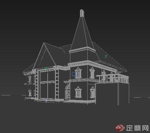 英式风格别墅建筑设计3dmax模型(2)