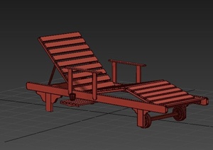 某木制可移动躺椅设计3DMAX模型