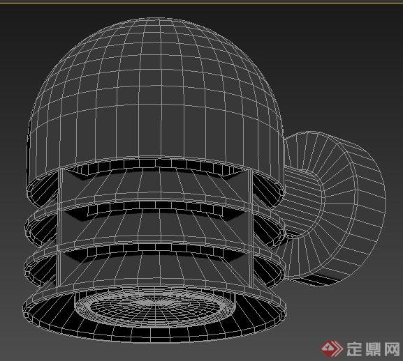 现代风格圆柱壁灯3dmax模型(1)