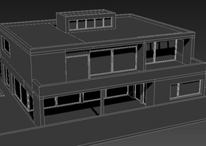 某现代风格二层住宅建筑设计3dmax模型