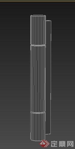 现代风格圆柱体灯柱3dmax模型(1)
