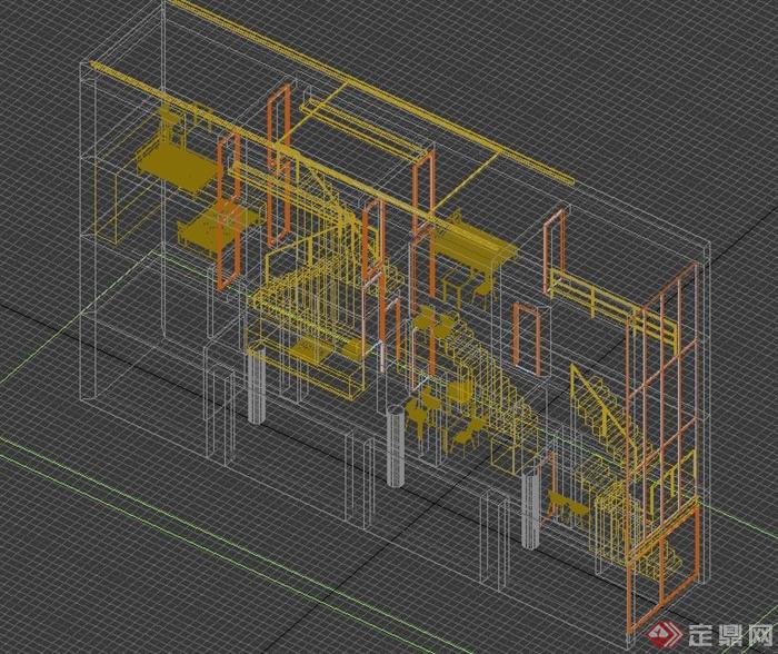 某四层别墅建筑设计3DMAX模型(2)