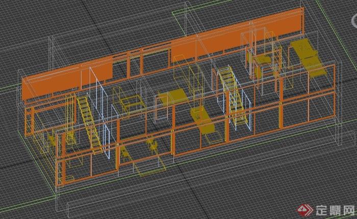 某二层别墅建筑设计3DMAX模型(2)