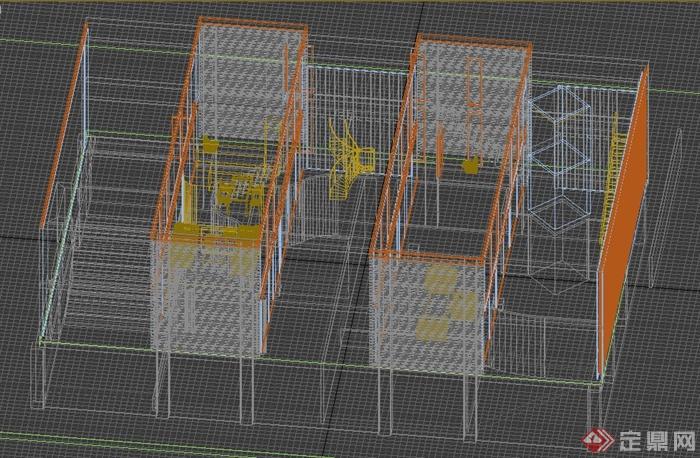 某单层住宅建筑设计3DMAX模型(2)
