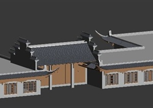 中式古建单层建筑设计3dmax模型