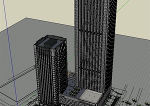 某办公酒店综合建筑设计SU(草图大师)模型
