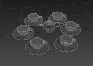 茶杯和茶壶设计MAX模型素材