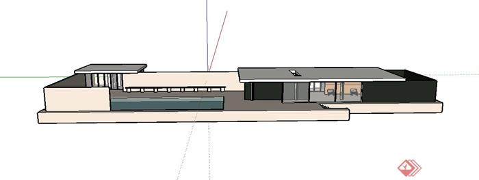 某欧式单层博物馆建筑设计SU模型(1)