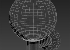 一个现代风格圆球状壁灯3dmax模型