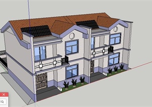 新农村多层住宅建筑设计SU(草图大师)模型