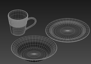 杯子和盘子设计3DMAX模型素材
