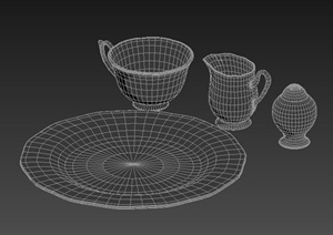 室内装饰茶杯、盘子3dmax模型