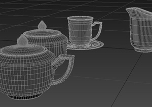 室内装饰茶壶、茶杯3dmax模型