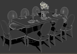一套欧式餐桌设计MAX模型