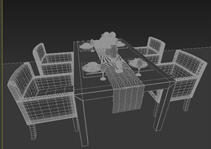 现代风格餐桌椅组合3dmax模型