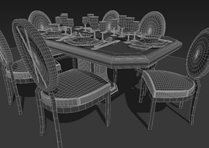 某欧式餐桌设计MAX模型