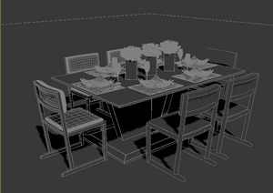 现代餐桌设计MAX模型