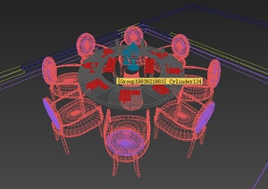 欧式餐桌3dmax模型