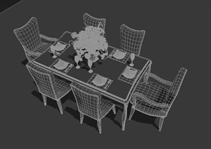 小型欧式餐桌设计3DMAX模型