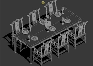 某中式餐桌设计MAX模型