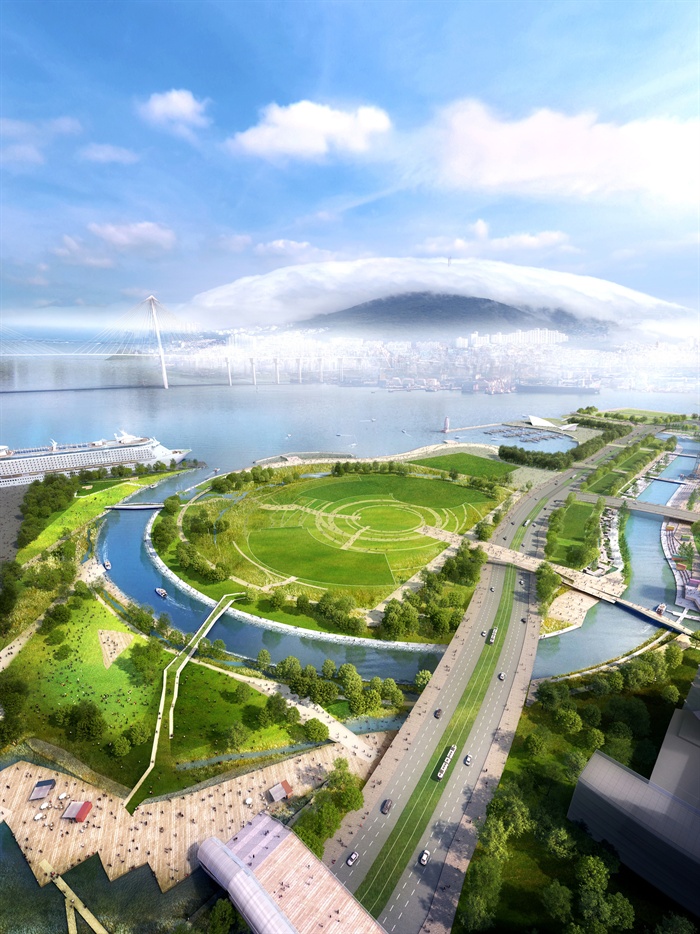 韩国釜山北港滨水公园景观设计效果图