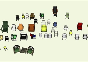 五十种室内外座椅设计SU(草图大师)模型