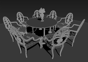 环形欧式餐桌设计MAX模型