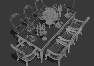某欧式餐桌设计3DMAX模型