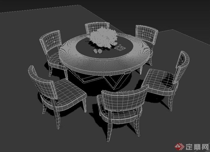 欧式圆形餐桌设计MAX模型(1)
