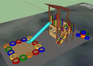 一组儿童游乐设施设计SU(草图大师)模型
