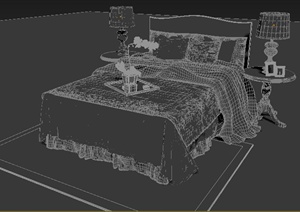室内装饰欧式床3DMAX模型