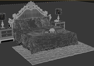 住宅空间欧式床3DMAX模型