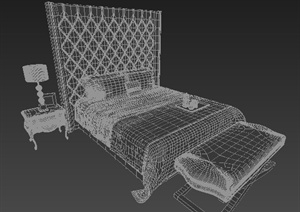 室内装饰设计欧式床3DMAX模型