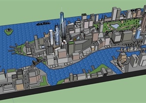 某城市建筑规划设计SU(草图大师)草模