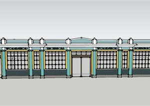 某欧式单层咖啡厅建筑设计SU(草图大师)模型