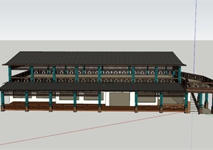 某欧式两层古楼办公建筑设计SU(草图大师)模型
