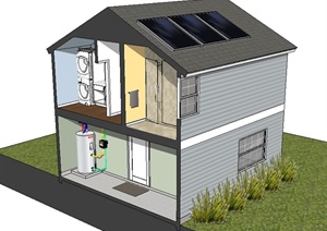 某太阳能生态建筑设计SU(草图大师)模型