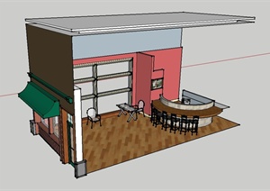 某咖啡厅前厅装饰设计SU(草图大师)模型