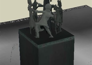 某喷泉雕塑设计SU(草图大师)模型